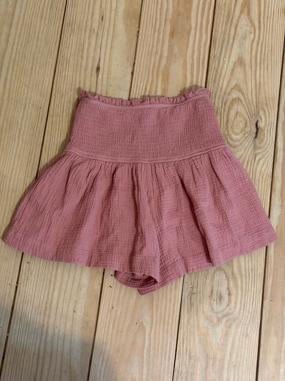 Soft Gauze High-Waist Pink Skort Shorts